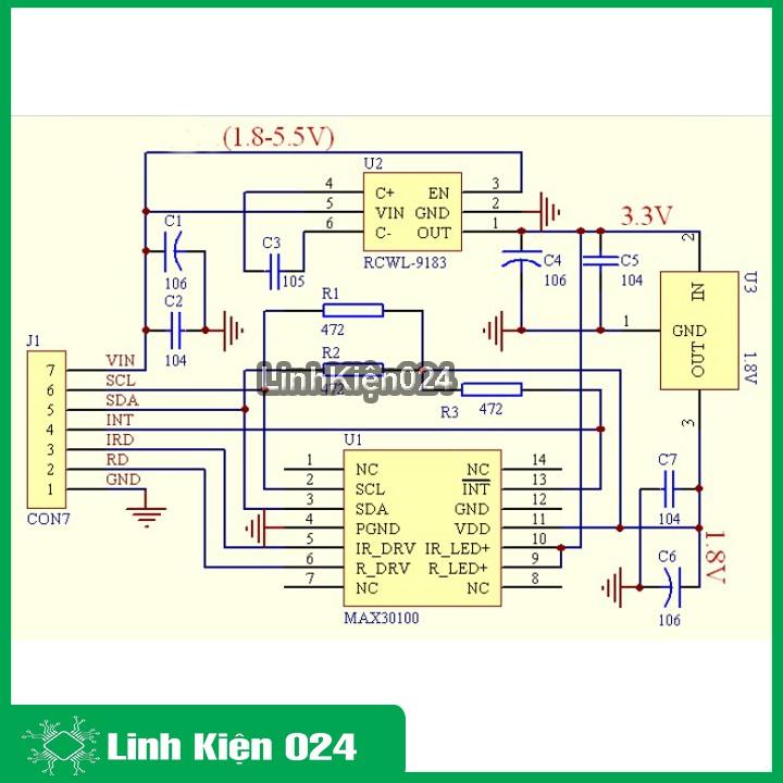 Module Cảm Biến Nhịp Tim Và Oxy Trong Máu MAX30100