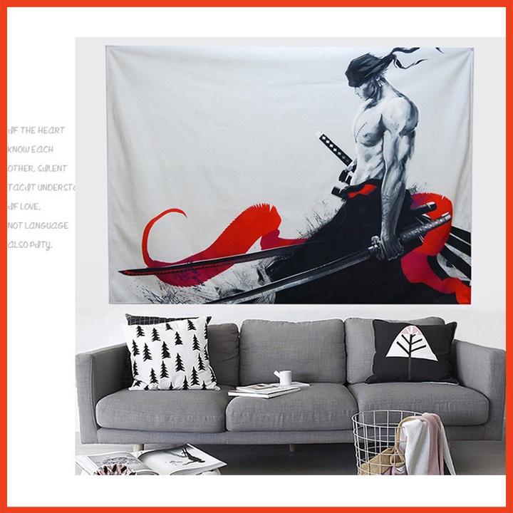 Thảm treo tường vua hải tặc trang trí phòng tặng kèm móc treo tiện lợi