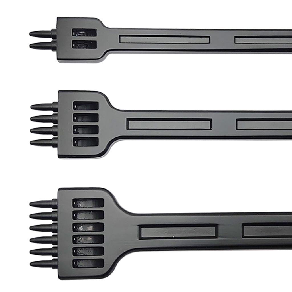 3x Steel Leather DIY Punch Tool Leather Craft Tooth Punch 2/4/6 Prong