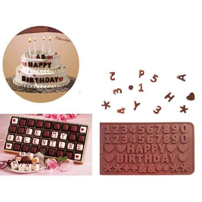 Khuôn silicon làm socola chư HAPPY BIRTHDAY