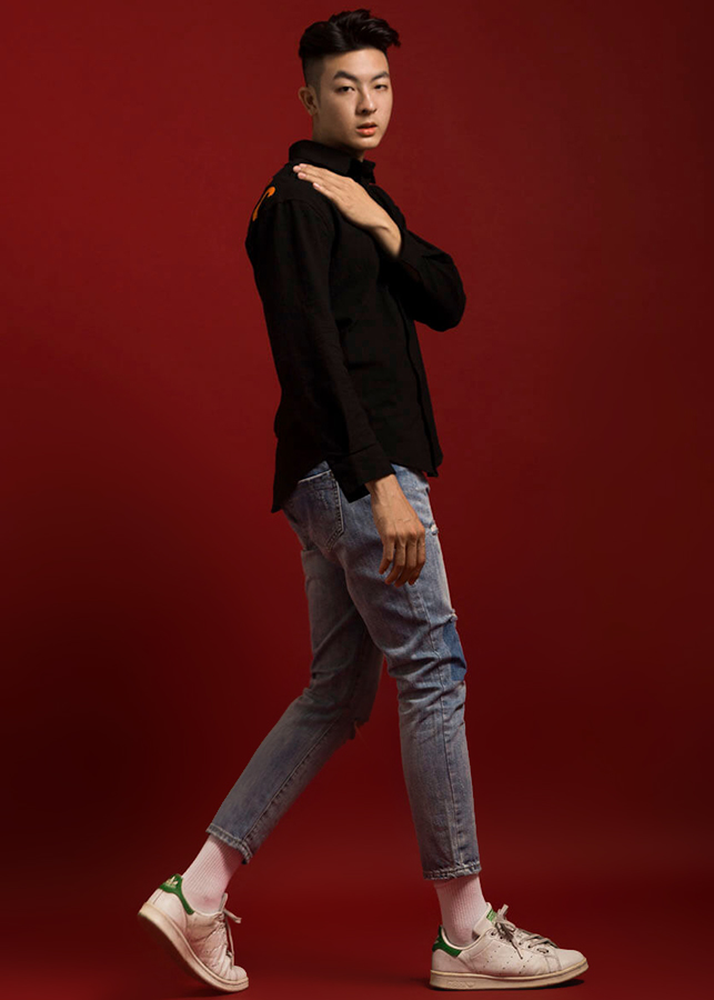 Áo sơ mi tay dài in họa tiết logo  – 3569