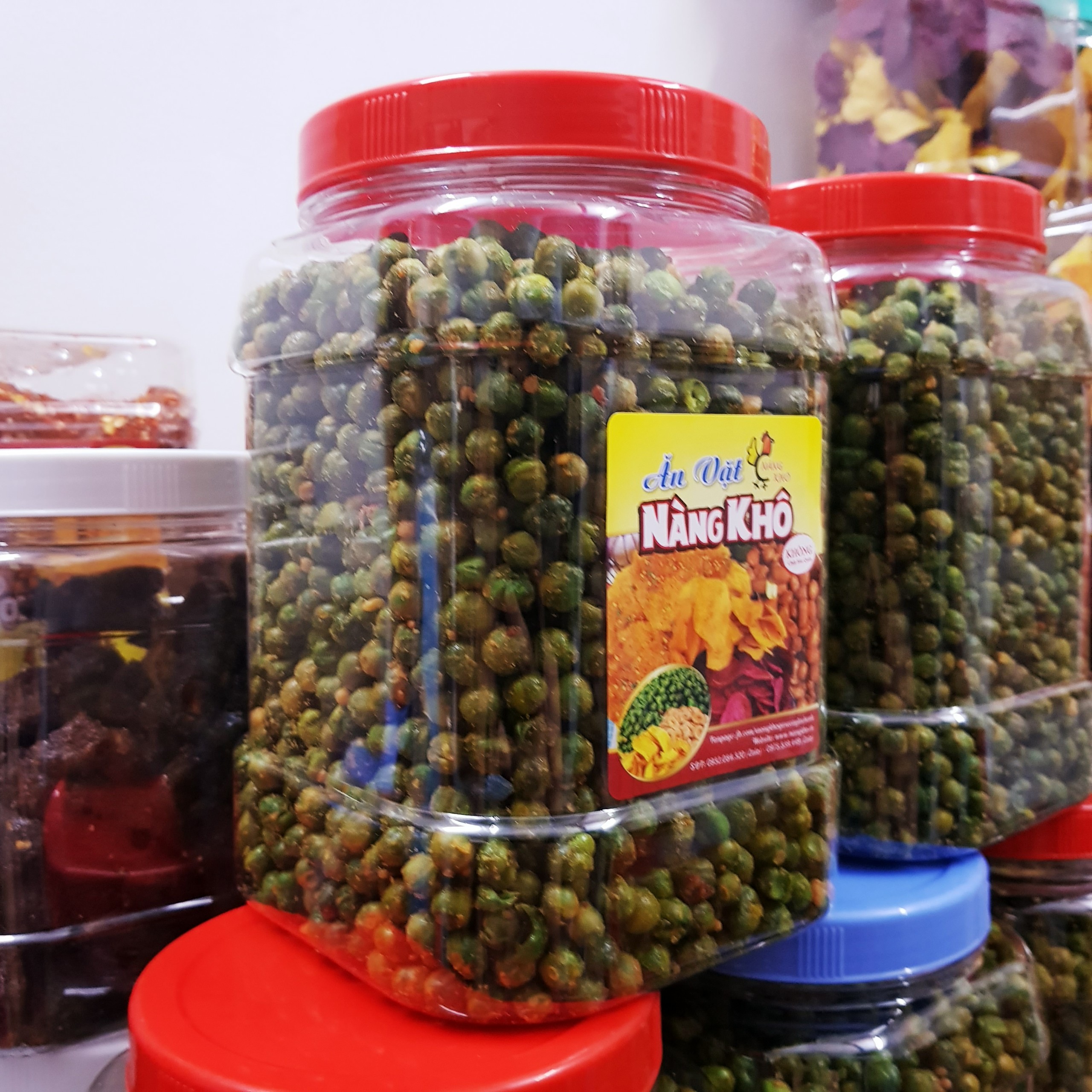 Hạt đậu hà lan rang tỏi ớt loại 1 thương hiệu Nàng Khô 500g