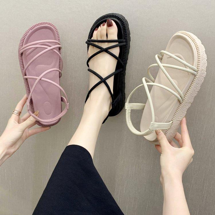 Giày Sandal Hở Ngón Quai Co Giãn Thoải Mái Thời Trang Cho Nữ