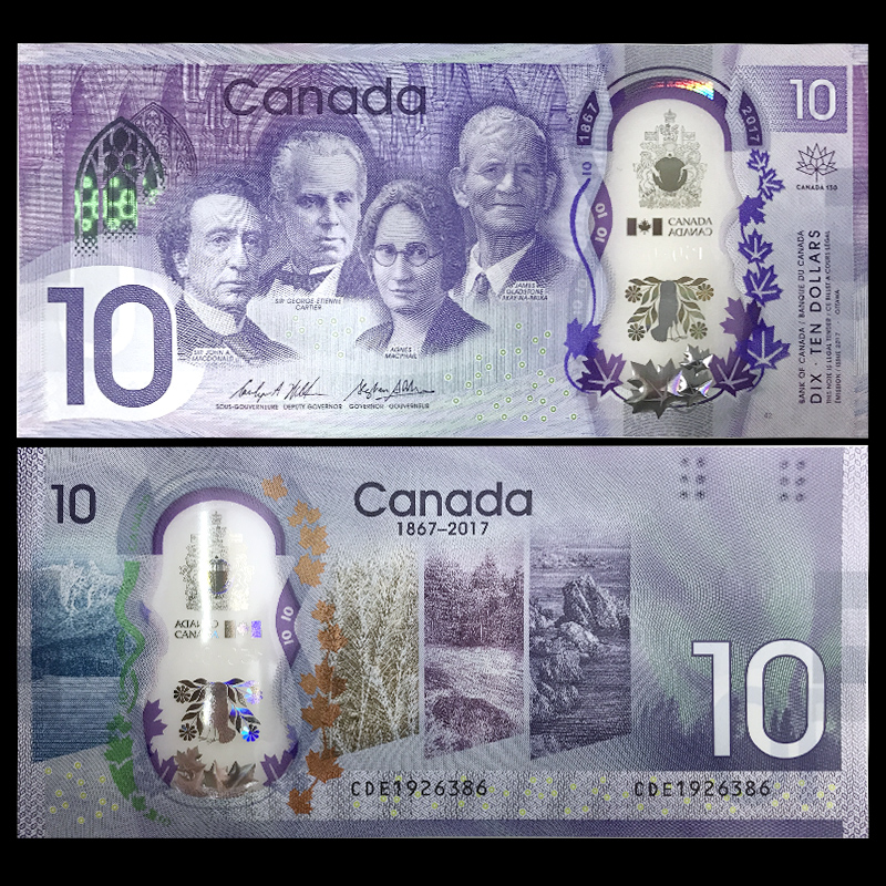 Tiền 10 Dollar Canada kỷ niệm 150 năm lập quốc - Tiền polyme - Mới 100% UNC