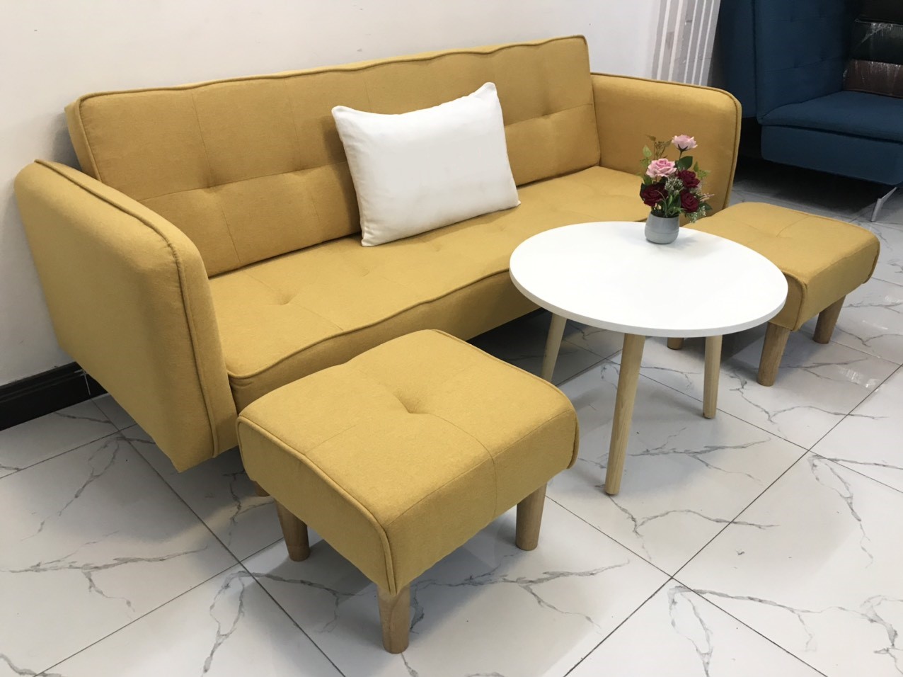 Bộ ghế sofa giường sofa bed tay vịn phòng khách sopha sivali07 salon