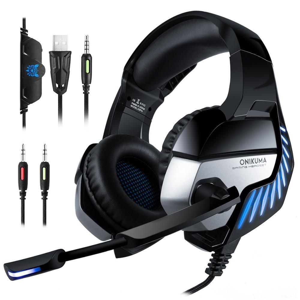 Tai nghe chơi game ONIKUMA K5 PRO có micrô PC Gamer,âm thanh nổi 3,5 mm chống ồn - Màu đỏ