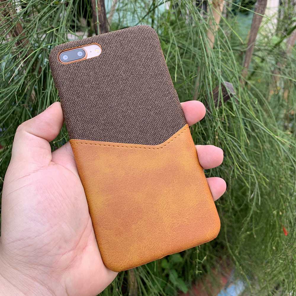 Ốp lưng da vải kiêm ví cao cấp dành cho iPhone 7 Plus / iPhone 8 Plus