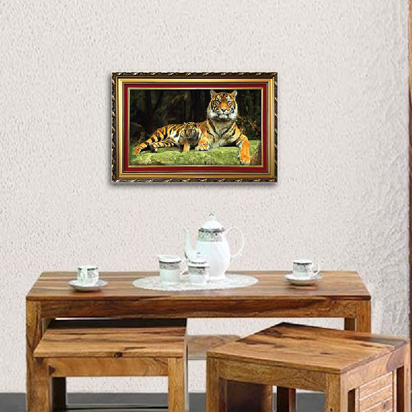 Tranh Con Hổ Mẫu Tử W1048