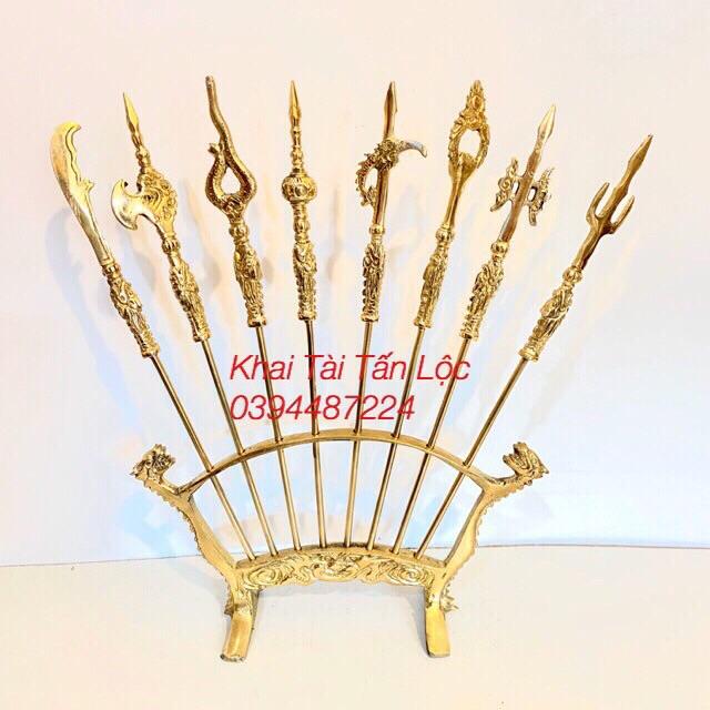 Bộ pháp khí 8 món Bát Bửu bằng đồng cao 34 cm