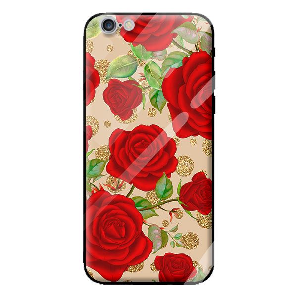 Ốp lưng kính cường lực cho iPhone 6s Plus NỀN HOA HỒNG 3 - Hàng chính hãng