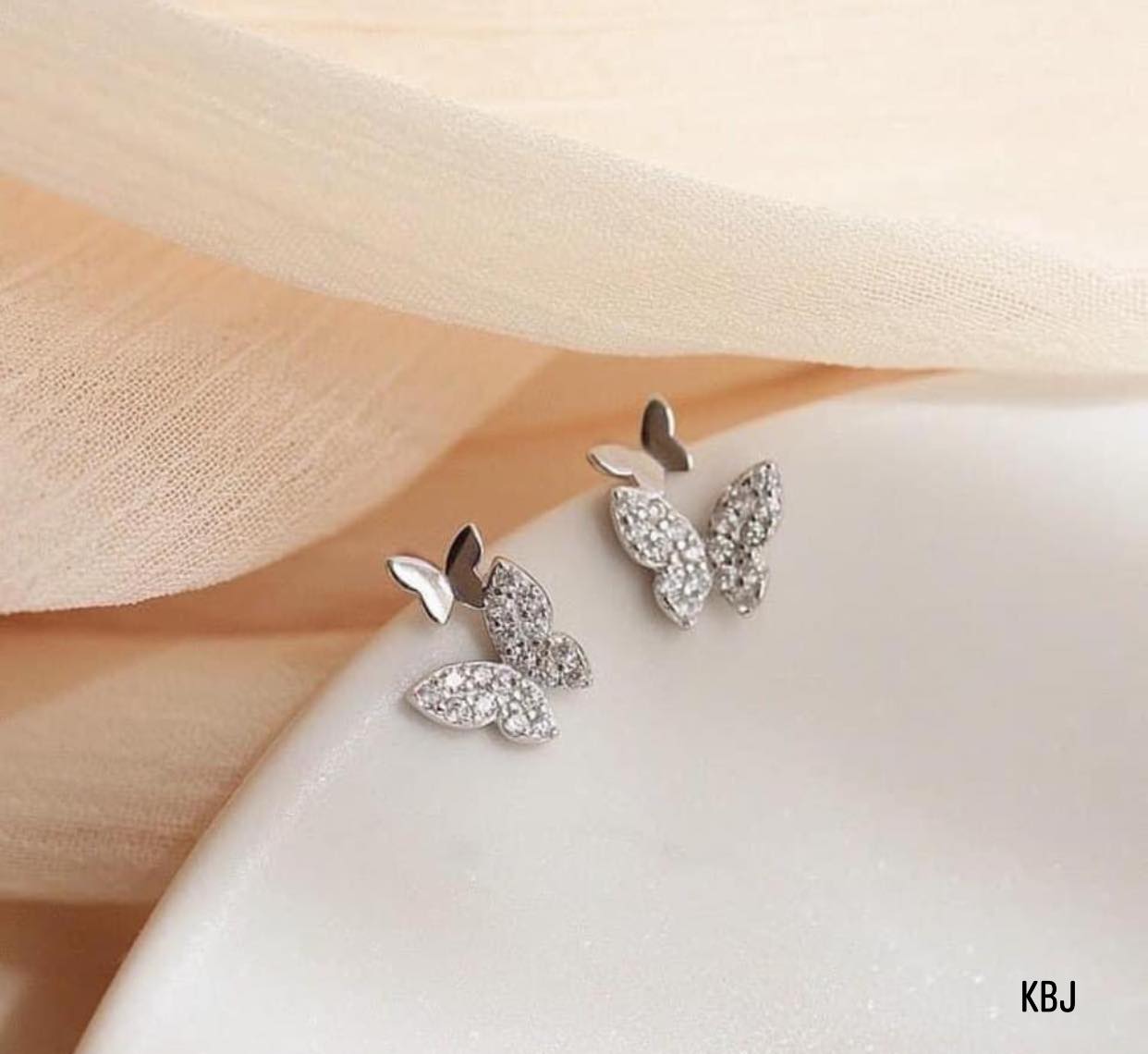 Bông tai hình bướm chất liệu bạc s925 MS35d