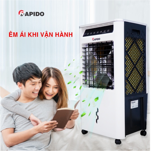 Quạt điều hòa không khí Rapido TURBO 3000D (Điều khiển từ xa) (Có thể lắp thêm tấm lọc nano) - Hàng Chính Hãng