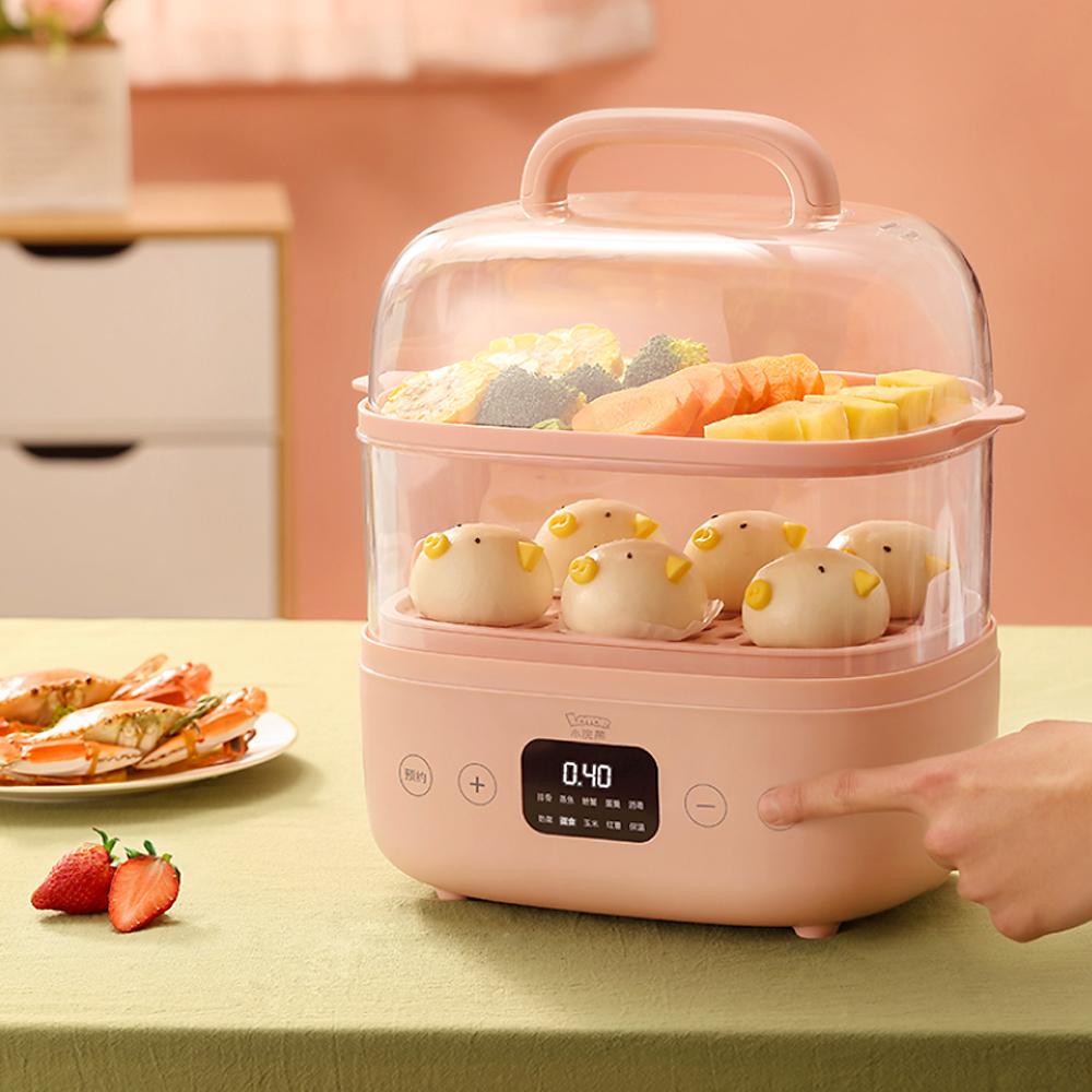 LOTOR Electric Steamer 6L Double Boiler 24hours Intelligent Reservation/800W Fast Heating/360°Circumlating Steam Machine