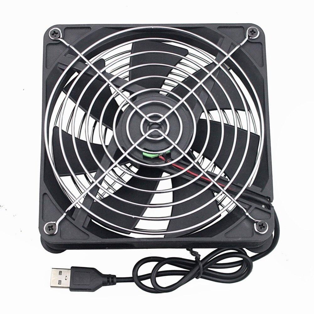 【 Ready stock 】Gdstime 1 pcs New Router fan DIY 140mm PC Cooler TV Box Wireless Cooling 140mmx140mmx25mm USB fan 14cm Protective net