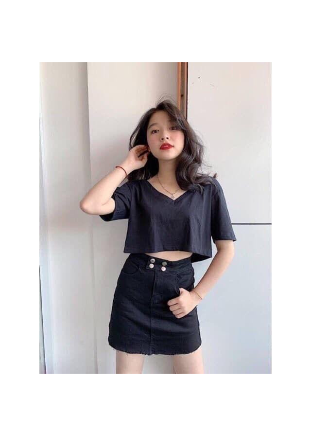 Áo Croptop Nữ Cổ Tim Trẻ Trung (kèm ảnh thật)