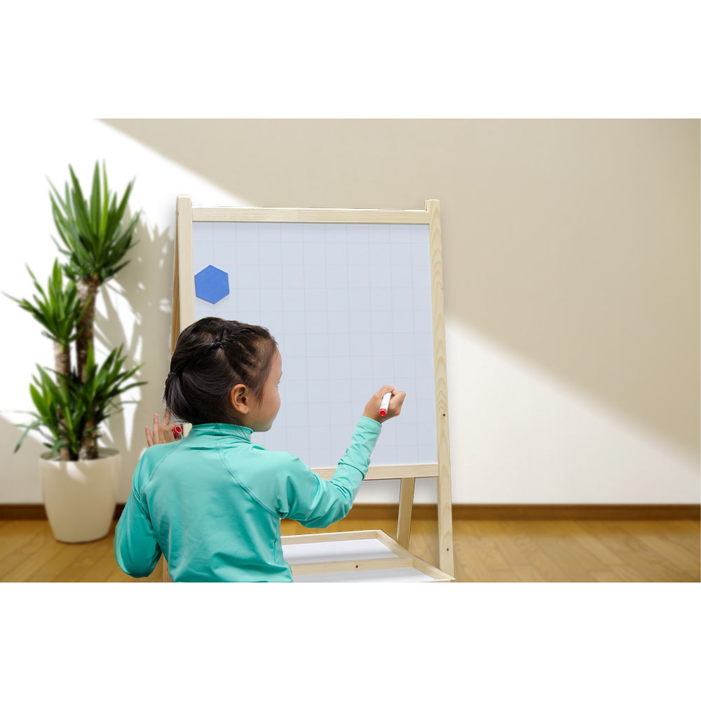 Bảng Vẽ Sáng Tạo Little Picasso - Khung Gỗ Tự Nhiên - KT 60x120cm - Bảng Tân Hà - Tặng Phụ Kiện