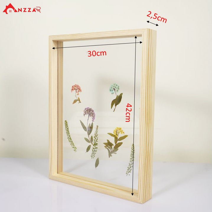 Khung ảnh gỗ để bàn học, bàn làm việc, kệ tủ trang trí nội thất phong cách Hàn Quốc loại A3 KA-325