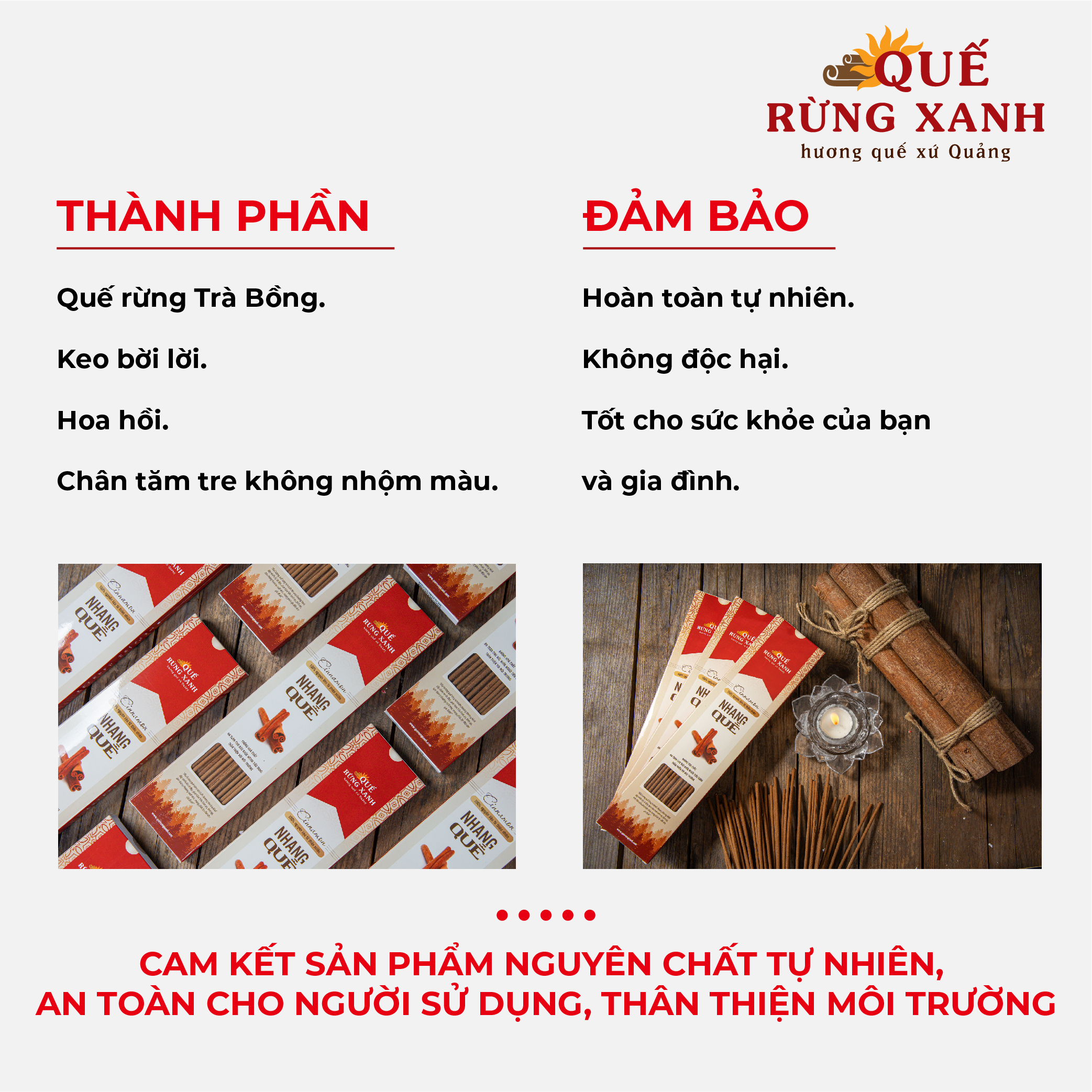 Nhang Quế Rừng Xanh - Quế nguyên chất, hương quế rừng tự nhiên, thanh lọc không khí, không gây độc hại đến sức khỏe, giúp tin thần thoải mái - 100% nguyên chất - Hàng chính hãng