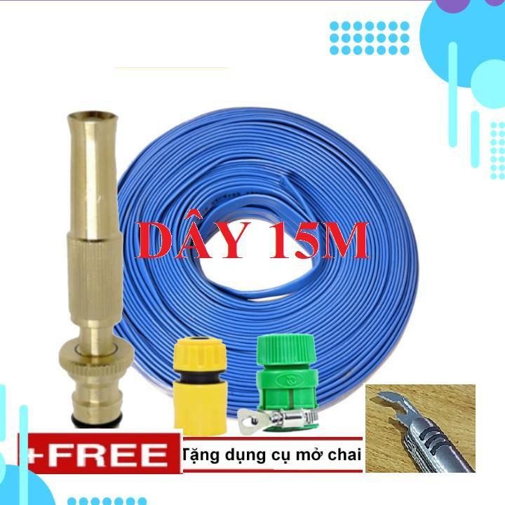 Bộ dây vòi xịt ️bơm nước phun sương️ , tăng áp 3 lần, loại 15m 206587 cút sập,nối vàng+ mở chai