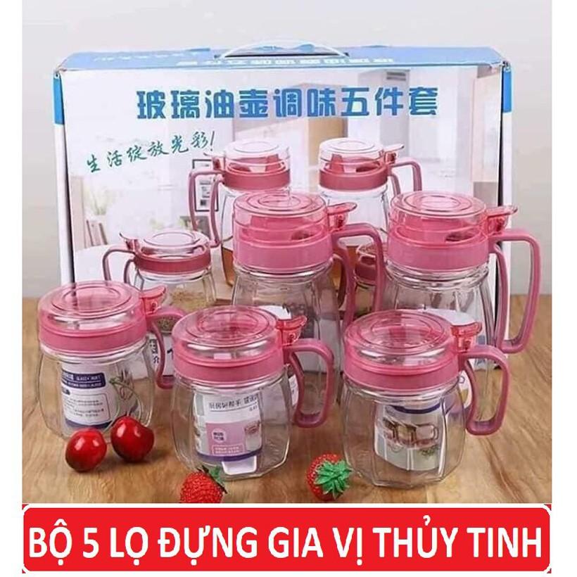 Bộ 5 hũ đựng gia vị