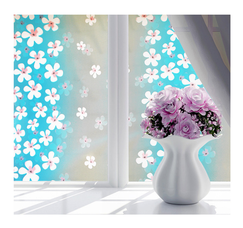 Combo 5 Mét Decal Giấy Dán Kính Hoa Lài Xanh Dương