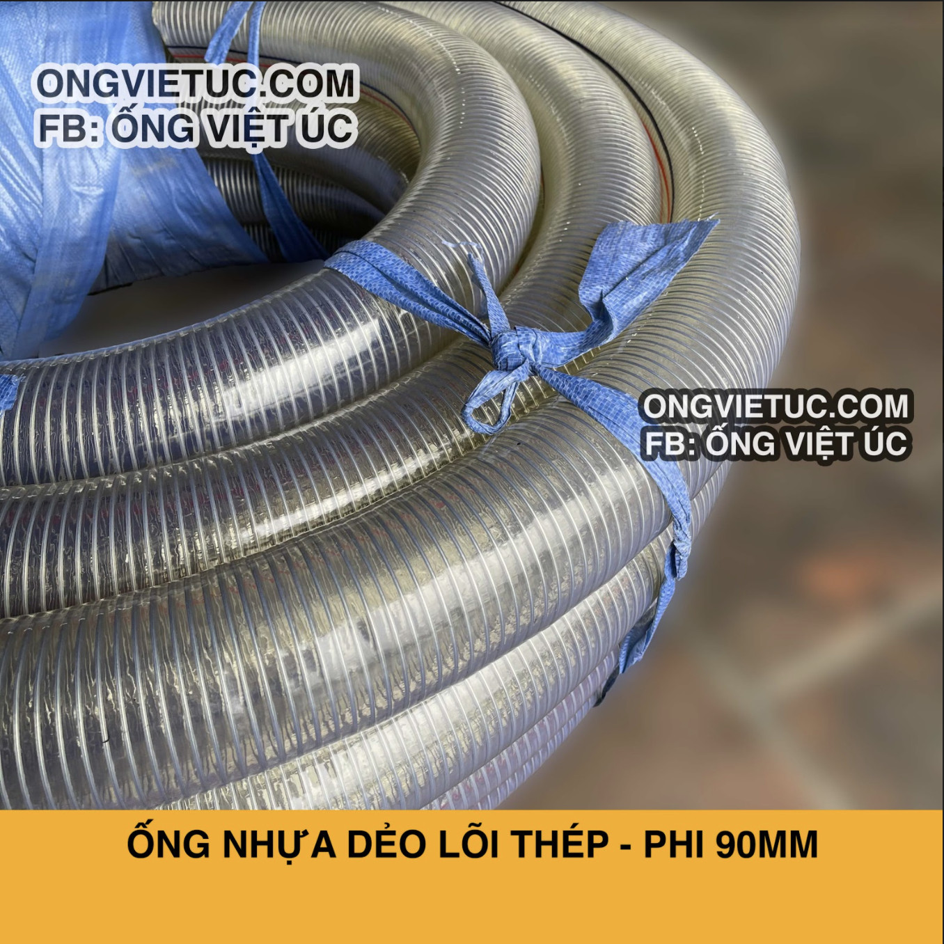 Ống nhựa lõi thép KT Việt Úc - Phi 90mm - Cuộn 30m