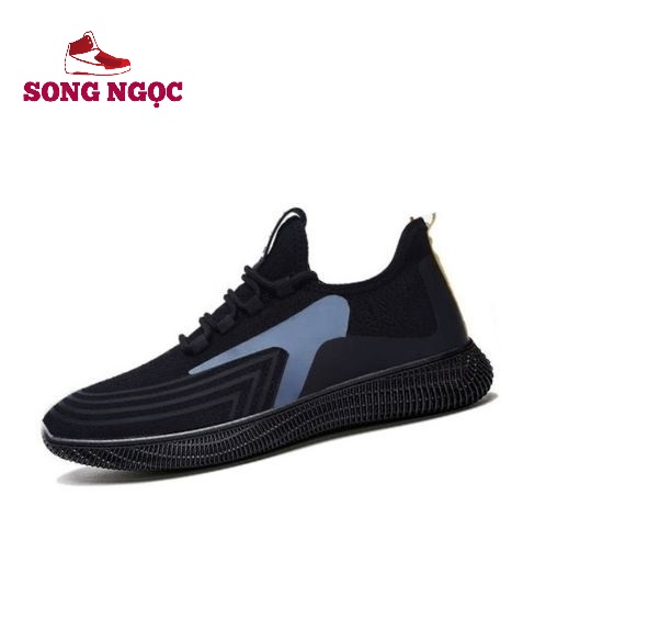 Giày Thể Thao Nam SSN65 MẦU ĐEN chất liệu vải dệt  thoáng khí khử mùi hôi chân,đi chơi,tập gym thể thao