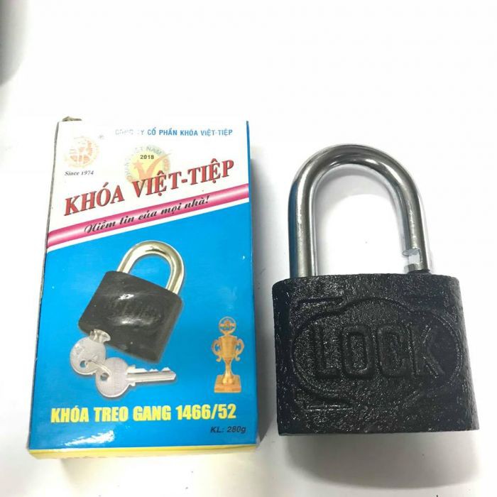 Khóa treo gang Việt Tiệp 1466/52 cao cấp, cực kì chắc chắn