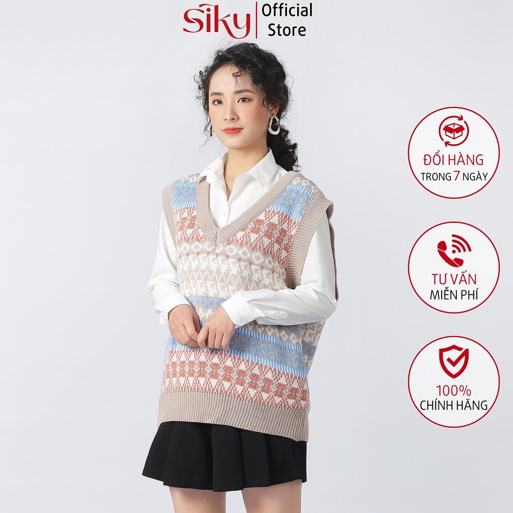 Áo len gile nữ thổ cẩm - Siky