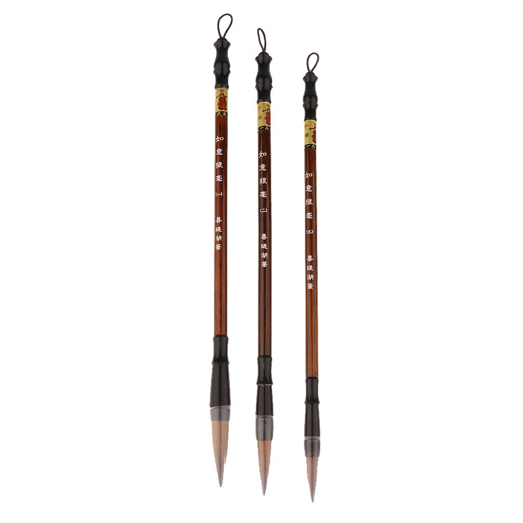2x3 x Chinese Calligraphy Brushes Wolf Hair Brushes Drawing Brushes L/M/S Size