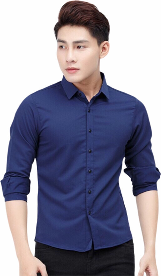 Áo Sơ Mi Nam Công Sở Hàn Quốc, Chất Liệu Cao Cấp, Thời Trang - Xanh than - 2XL