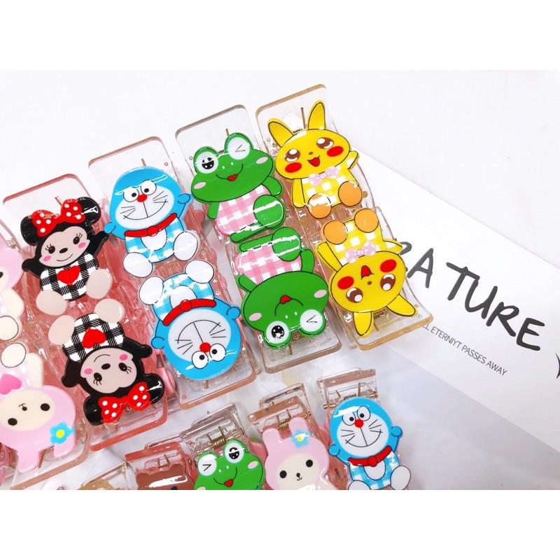 Kẹp càng cua trong suốt 3 răng, 5 răng hình thú, con vật, hoạt hình, trái cây, 12 con giáp màu sắc đáng yêu