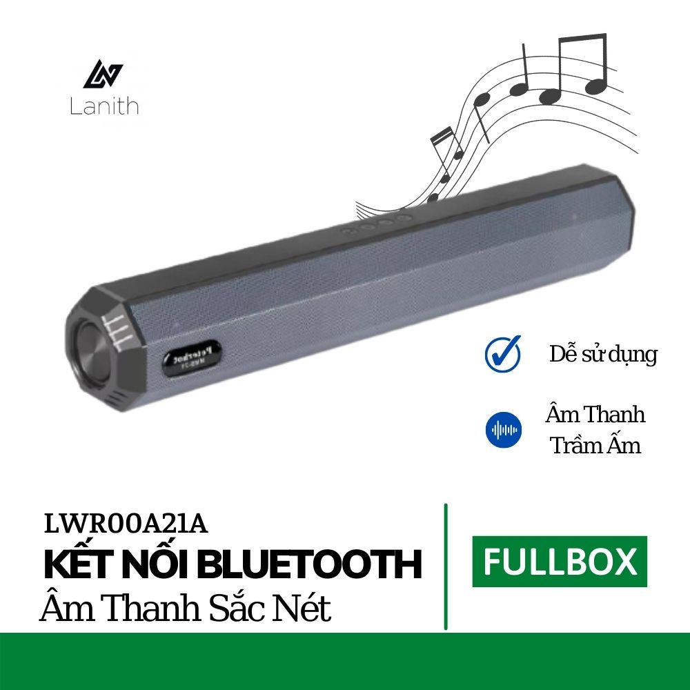 Loa bluetooth A21 thương hiệu Lanith – Dung lượng pin 1200mAh, thời gian sử dụng lên tới 5h – Hỗ trợ đài FM, Bluetooth, USB – Hàng nhập khẩu - LWR00A21