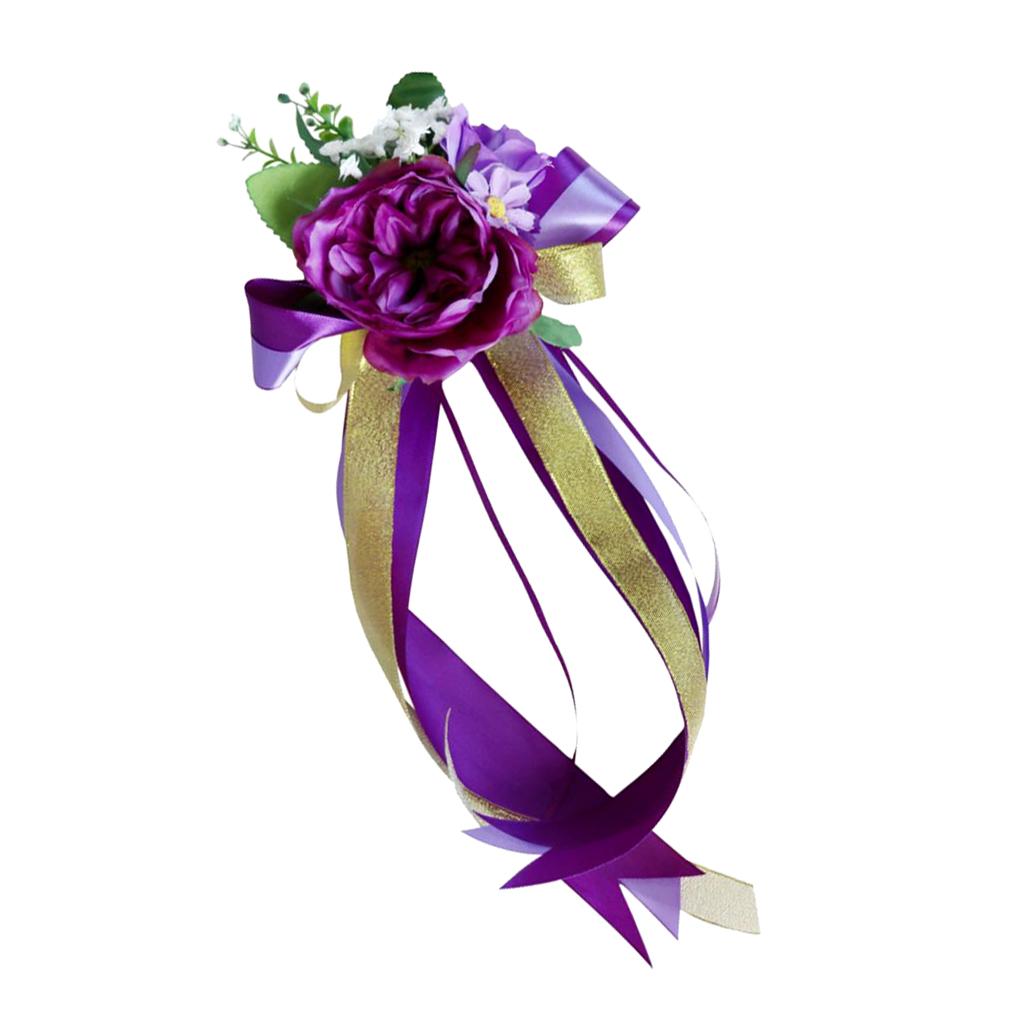 Wedding Party Car Flower and Ribbon Door Mirror Handle Decor Kit