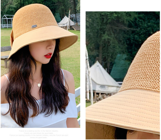 Mũ chống nắng chống uv vành vừa thời trang, nón nữ gắn nơ thời trang mới