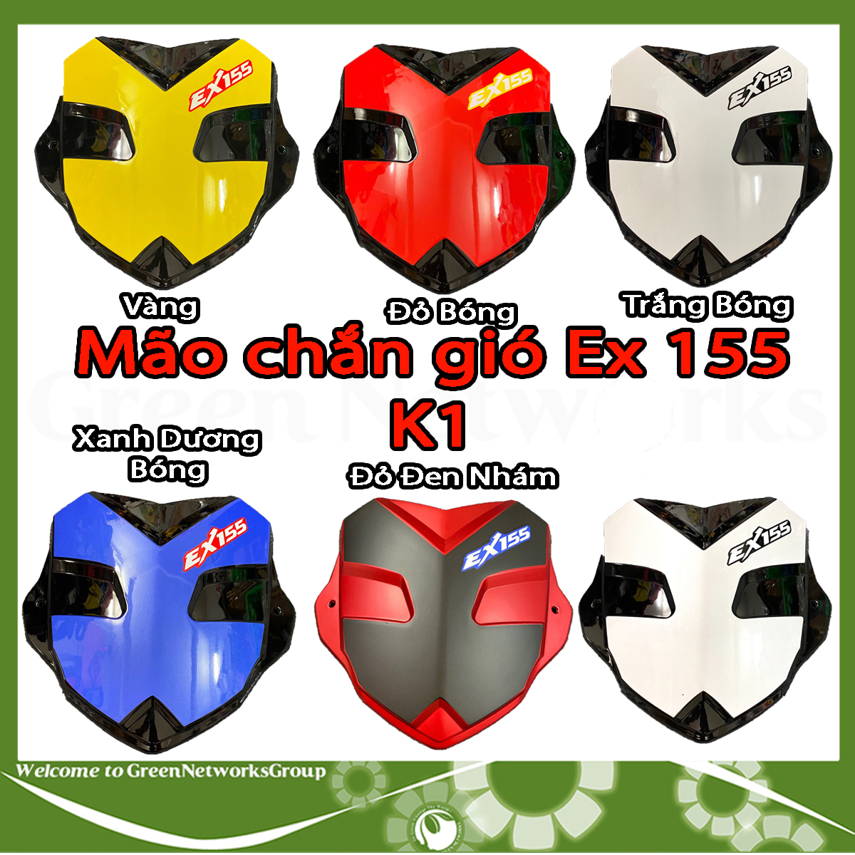 Mão ốp đầu xe Exciter 155 Green Networks Group
