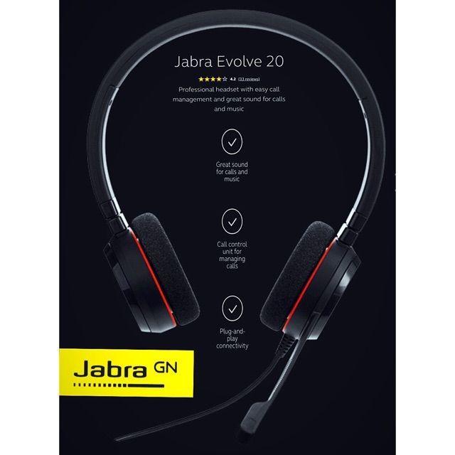 Tai nghe Jabra Evolve 20 Stereo- Hàng Chính Hãng