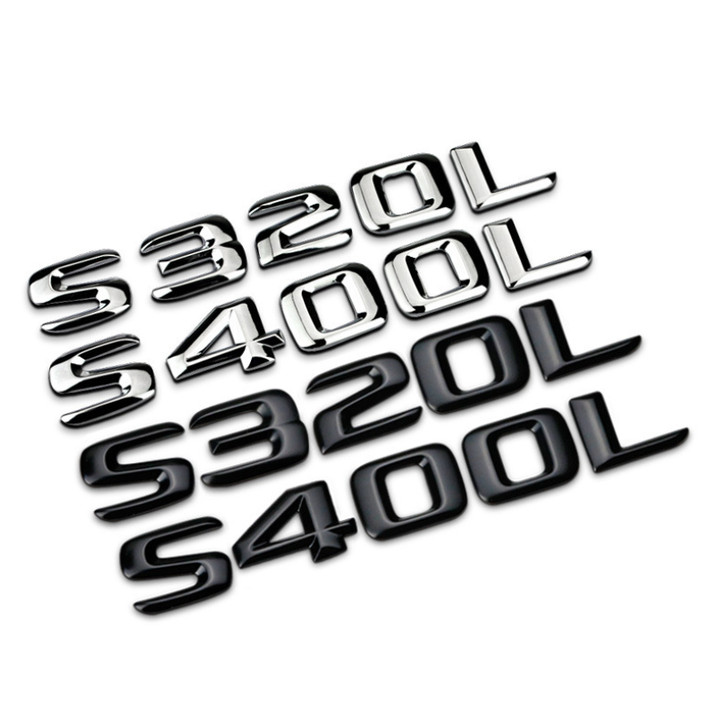 Decal tem chữ S400L dán đuôi xe ô tô - Chất liệu: Hợp kim inox - Màu sắc: Bạc