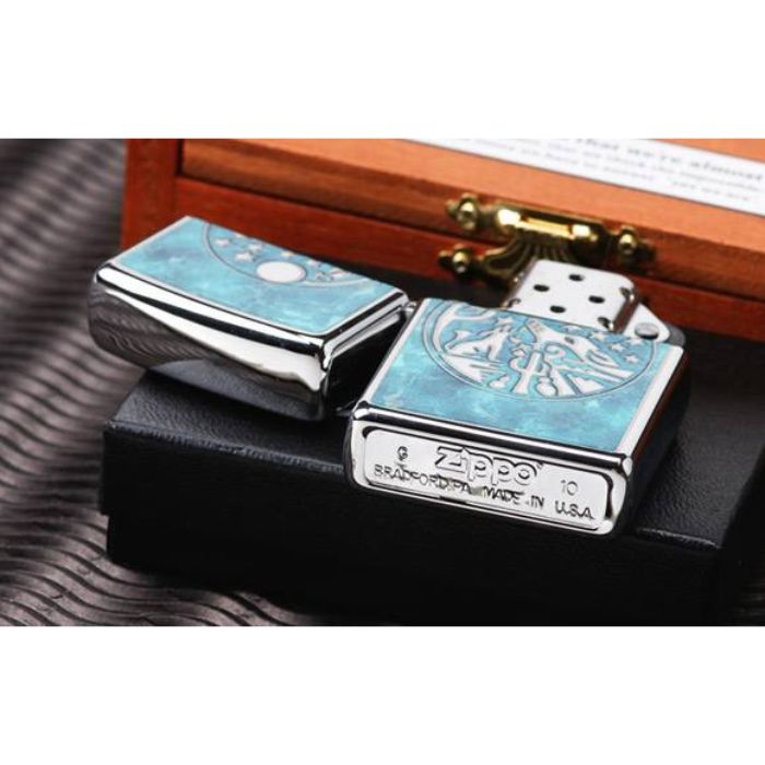 Bật Lửa Zippo Full Moon High Polish Chrome Chính Hãng Usa