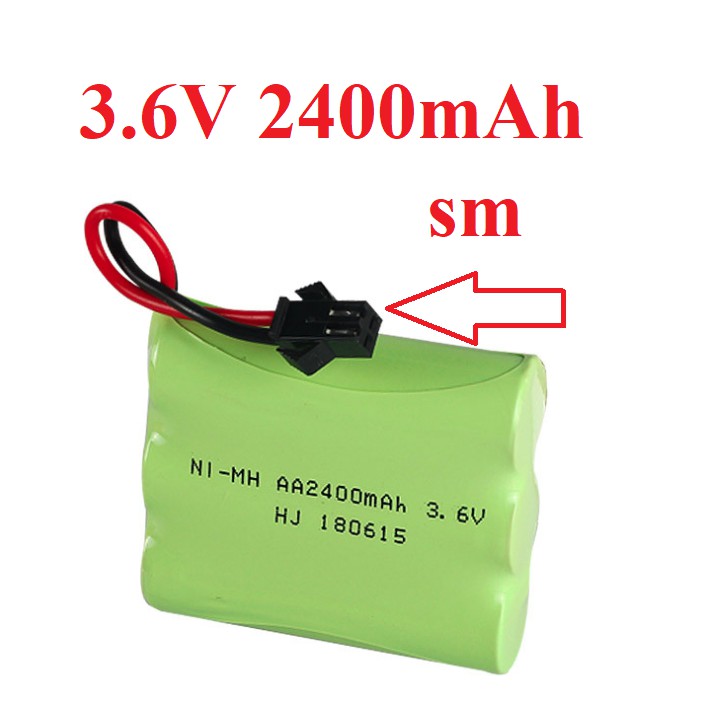 Pin sạc 3.6v Ni-MH AA  dung lượng cao 2400mAh cổng nối SM