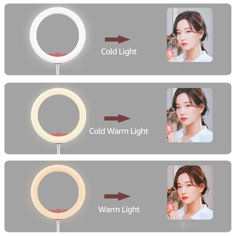 Đèn LED vòng 10 inch di động Thiết kế có thể gập lại có thể điều chỉnh Nhiệt độ màu