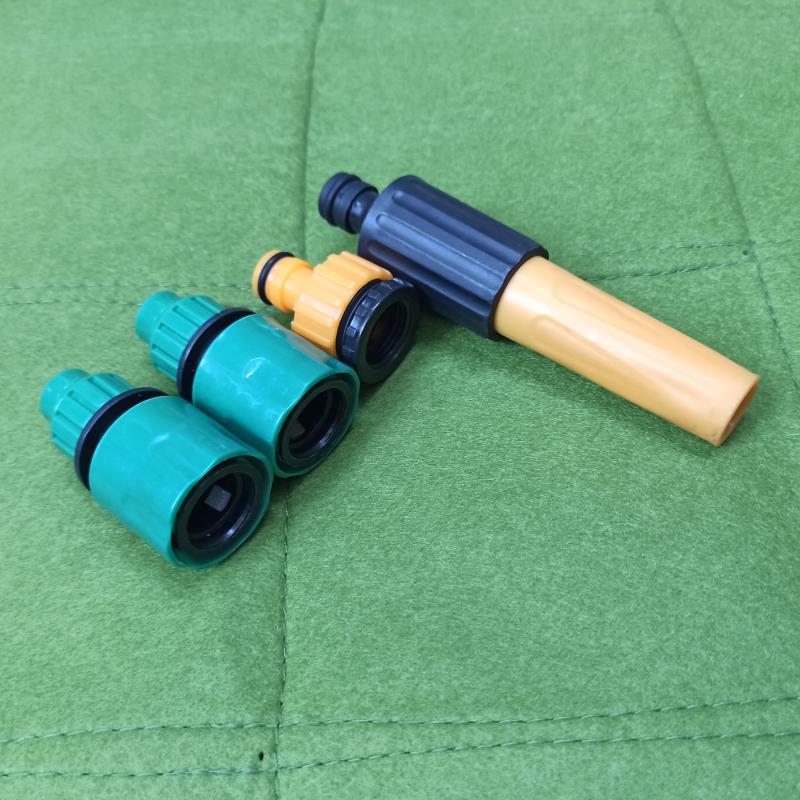 Bộ phụ kiện tưới cây V8N-4080, Vỉ vòi rửa xe 4 món dùng cho dây 8-11 mm, Vòi nhựa thẳng đa năng