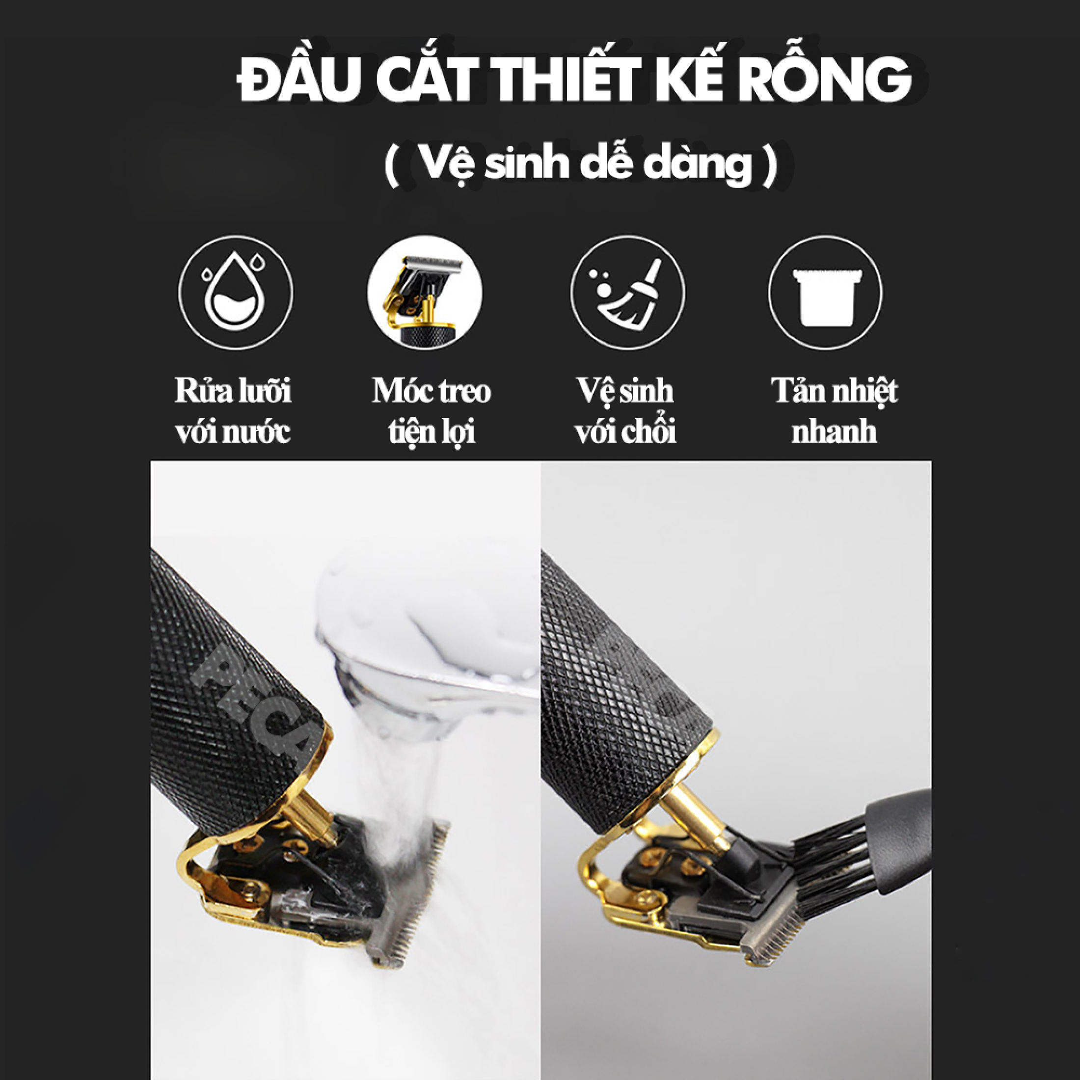 Tông đơ chấn viền cao cấp KEMEI KM-1971A sử dụng sạc USB tiện lợi, nhỏ gọn dùng để điêu khắc tóc, tatto, cạo viền, cạo trắng tóc