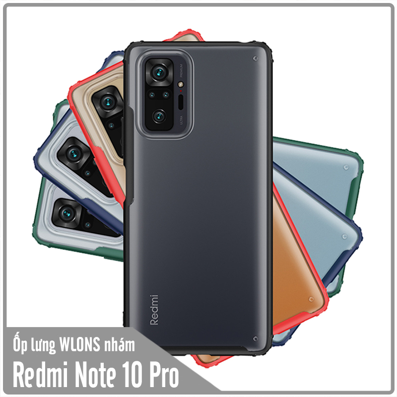 Ốp lưng chống sốc cho Xiaomi Redmi Note 10 Pro nhám viền màu