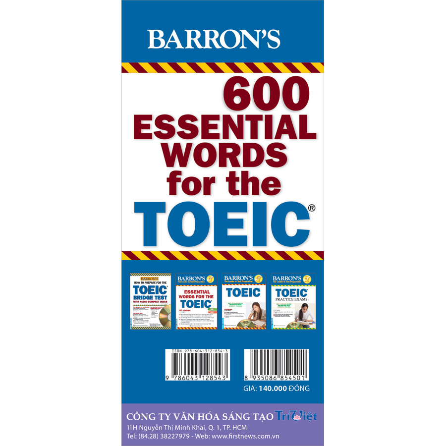 Hộp Flash Cards - Barron's 600 Essential Words For The TOEIC (Tái Bản)