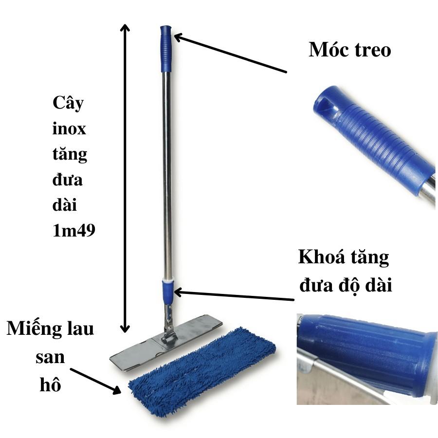 Cây lau nhà công nghiệp 80cm cây lau bẹ san hô sợi microfiber siêu sạch lau trường học bệnh viện toà nhà khu công nghiệp