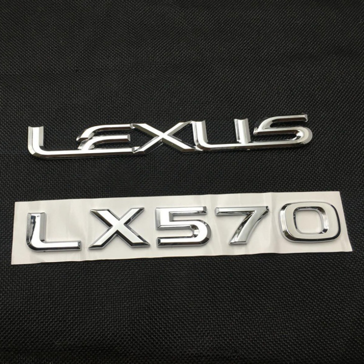 Decal tem chữ LX570 dán đuôi xe dành cho xe ô tô, xe hơi Kích thước của chữ là 19×2.4 cm