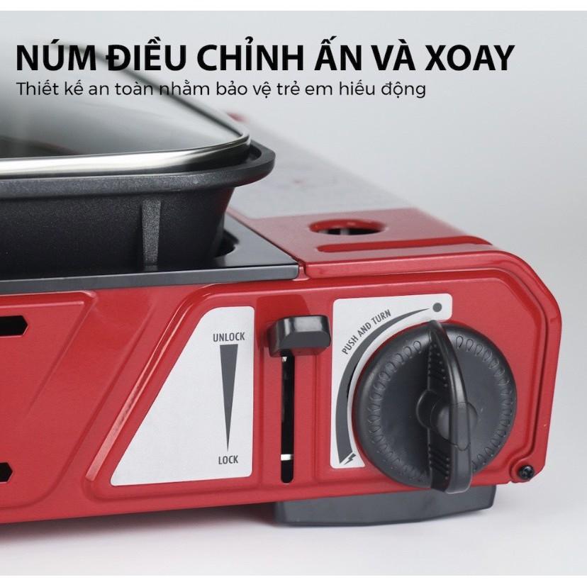 Bếp gas du lịch đa năng Hàn Quốc MS-08 tặng kèm Chảo chống dính sâu lòng