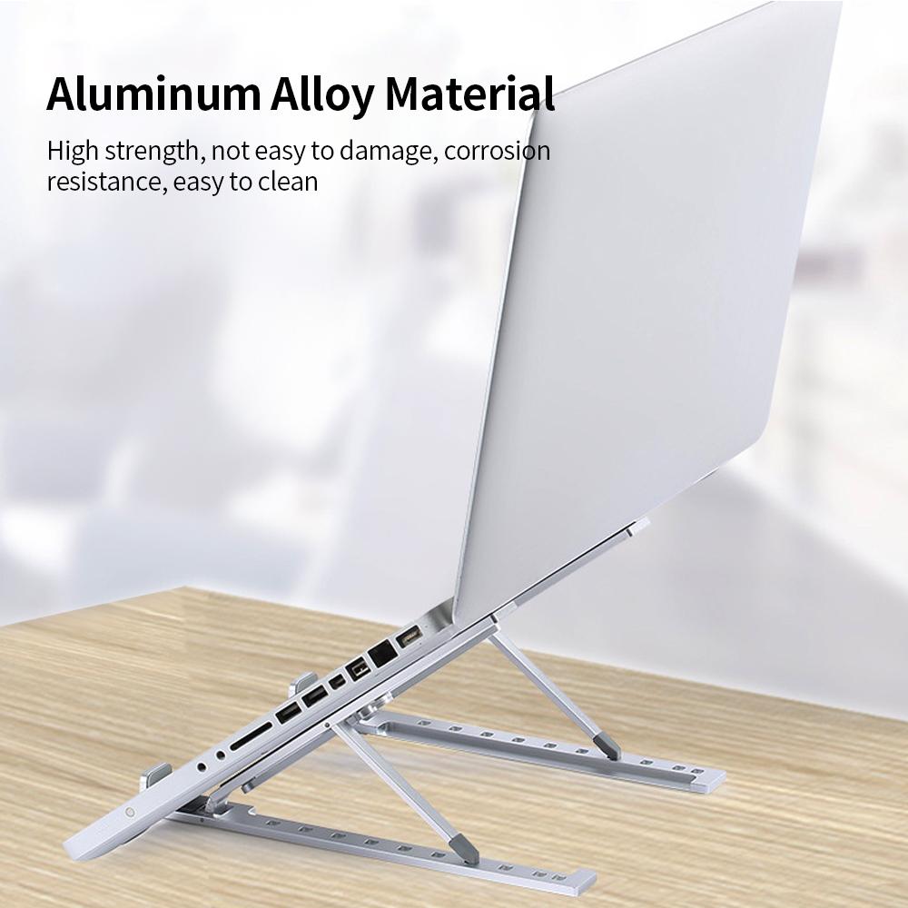 Giá đỡ máy tính xách tay có thể điều chỉnh 10 cấp bằng hợp kim nhôm chống trượt có thể gập lại