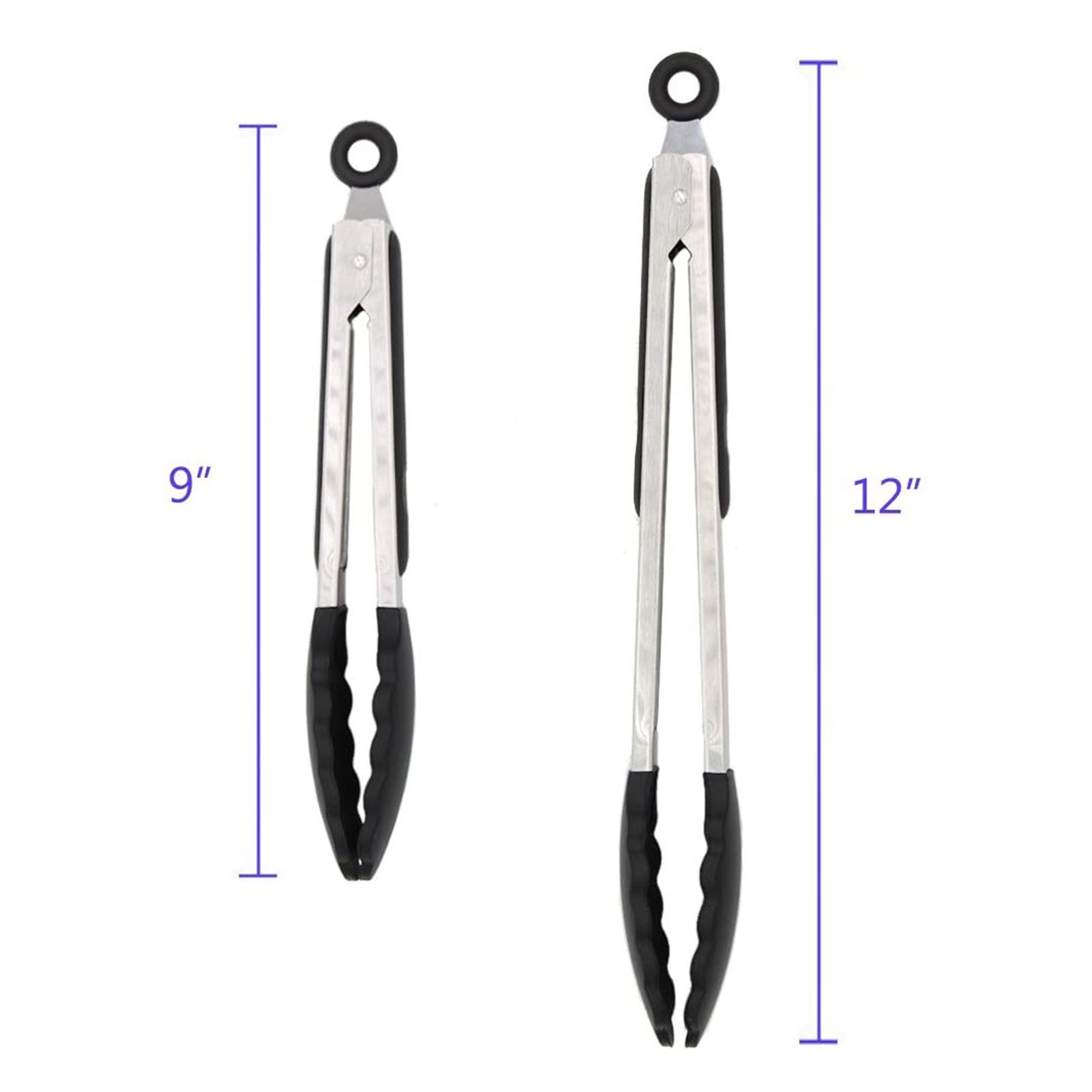 2 cái đồ gắp thực phẩm 9in và12in, đầu gắp bằng silicone không chứa BPA